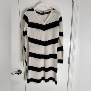 Soch black and white fishnet dress, medium‎